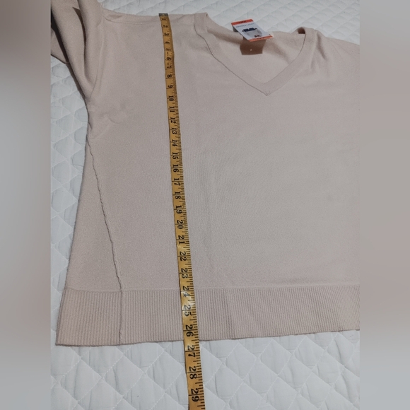 NWT Lucky Brand Womens V-Neck Sweater, Cream SizeXXL - Picture 6 of 13